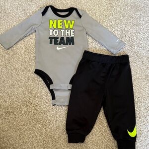 NWOT Nike Kids Gray and Black One Piece Set